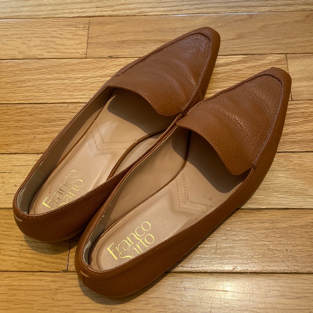 Brown leather Franco Sarto loafers size 7.5